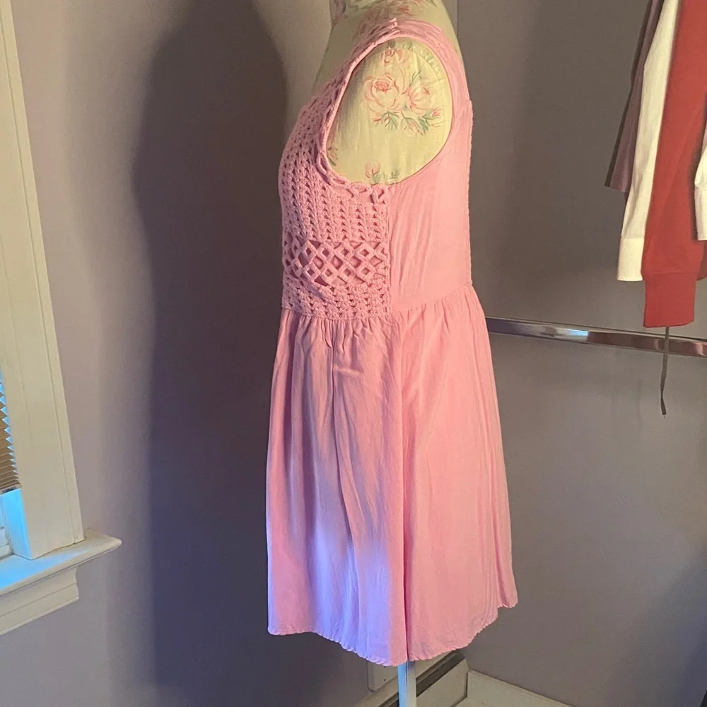 love, Fire Pink Crochet Bodice Casual Girls Dress